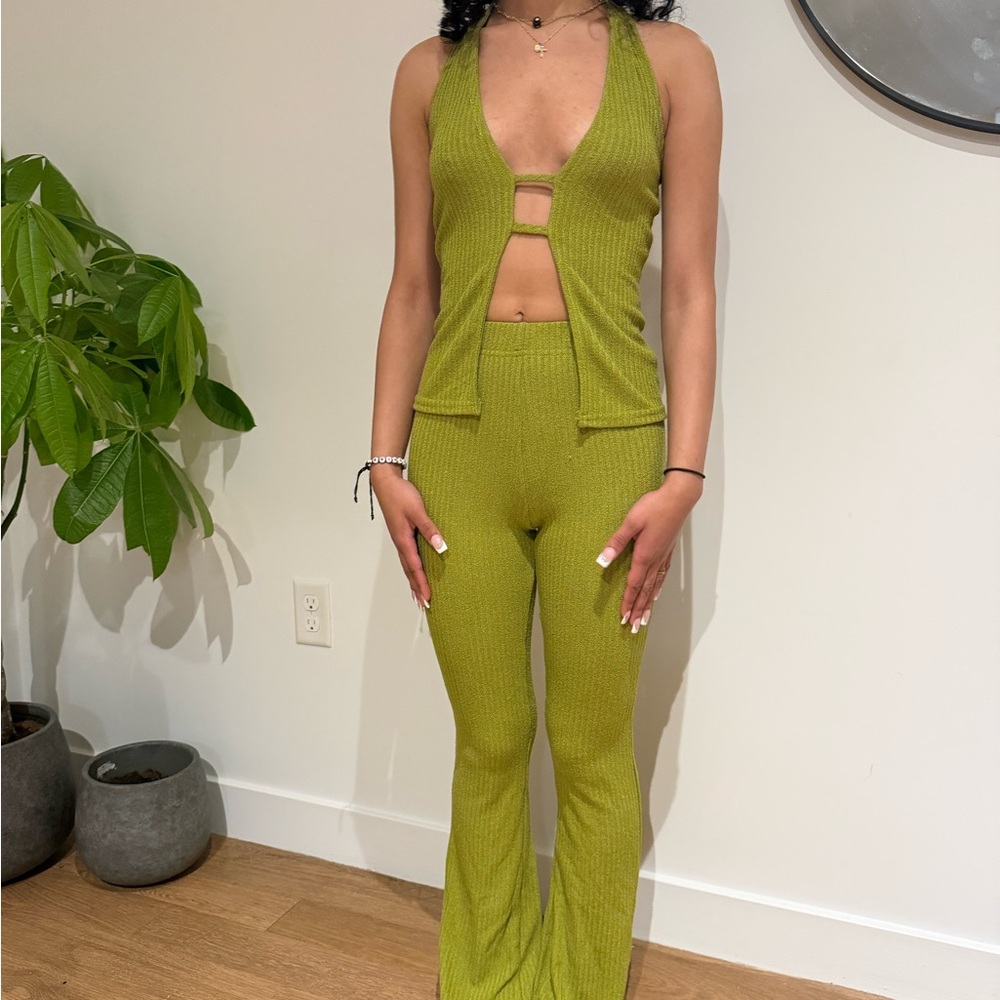 Olive Green Women's Knit Jumpsuit